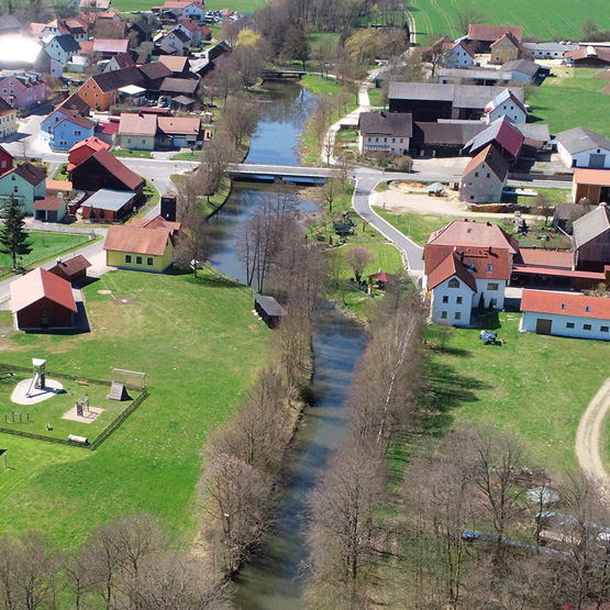 Drohnenaufnahme der Creussen in Tremmersdorf